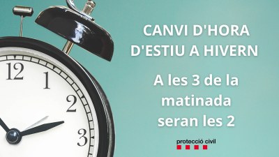 Canvi d'hora per a l'horari d'hivern