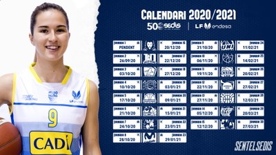 Calendari del Cadí La Seu a la Lliga Femenina 2020-2021 (Sedis Bàsquet)