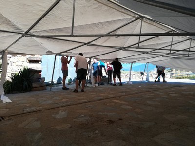Preparació de la Festa Major de Vilanova de Banat