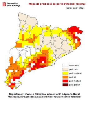 Risc d'incendi forestal aquest diumenge
