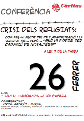 Cartell de la xerrada a la Seu sobre els refugiats