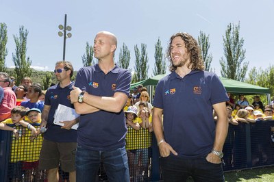 Jordi Cruyff i Carles Puyol, a la Pobla de Segur