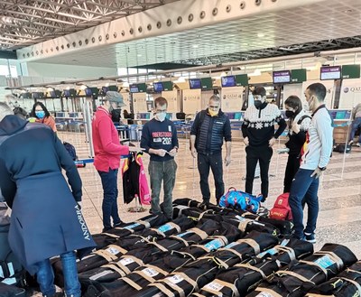 L'equip andorrà d'esquí nòrdic arriba a Pequín per disputar els Jocs d'Hivern (Foto: FAE)