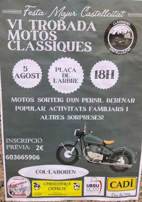 Cartell de la VI Trobada de Motos Clàssiques de Castellciutat