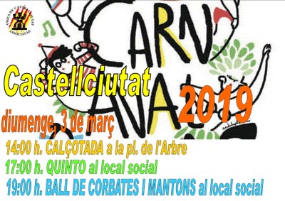 Actes de Carnaval a Castellciutat aquest diumenge