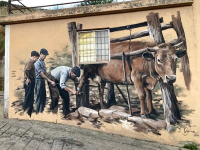 Mural a Castellciutat dedicat a l'ofici de ferrer, obra de Núria Riba Bosch (Foto: RàdioSeu)