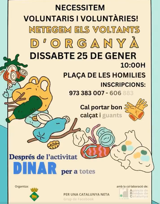 Acció de neteja als voltants d'Organyà
