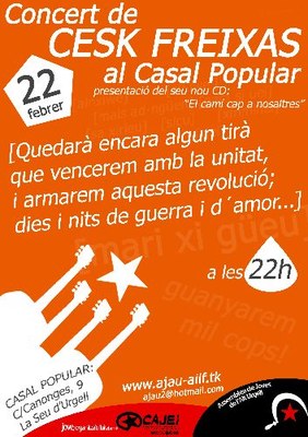 Cartell del concert de Cesk Freixas