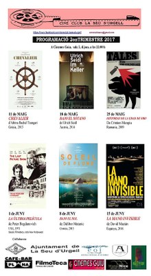 Programació primavera 2017 del CineClub la Seu