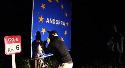 Acció d'Arran al punt fronterer d'Andorra, el juny de 2017 (Imatge: YouTube)