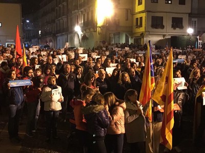 Manifestació per exigir l'alliberament dels presos polítics catalans