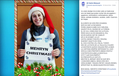 Felicitació de Nadal del Cadí La Seu, amb la jugadora Mehryn Kraker