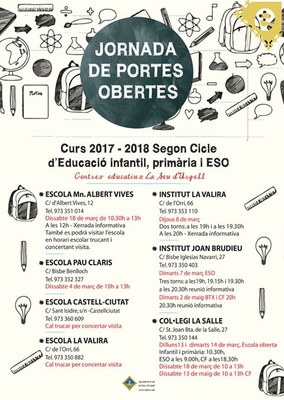 Jornades de portes obertes per al curs 2017-2018