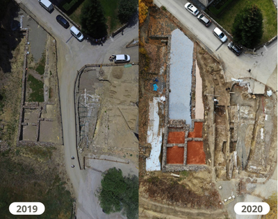 Evolució de les excavacions al fòrum de Iulia Libica (Museu de Llívia)