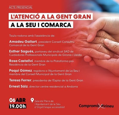 Taula rodona sobre l'atenció a la gent gran a la Seu i l'Alt Urgell