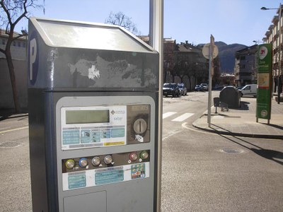 Parquímetre al carrer Llorenç Tomàs i Costa