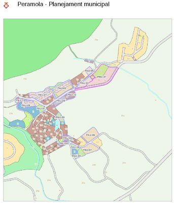 Mapa del planejament urbà del nucli de Peramola