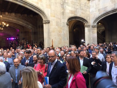 Acte conjunt d'alcaldes catalans en suport al referèndum (Foto: ACM)