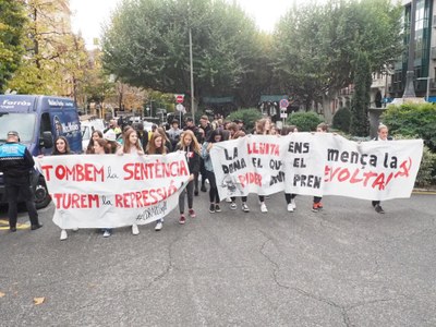 Manifestació a la Seu en el marc de la vaga d'estudiants