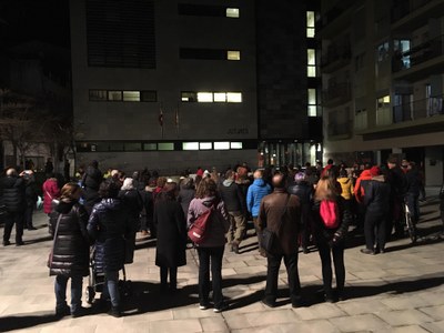 Concentració davant dels Jutjats de la Seu en protesta pel judici a l'1-O