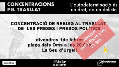 Concentració a la Seu contra el trasllat de presos polítics