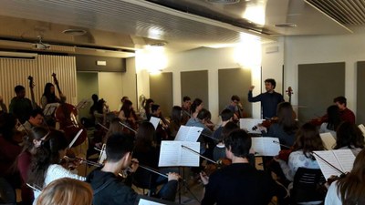 Assaig a Berga de l'Orquestra Simfònica (Foto: Conservatori de Música dels Pirineus) 