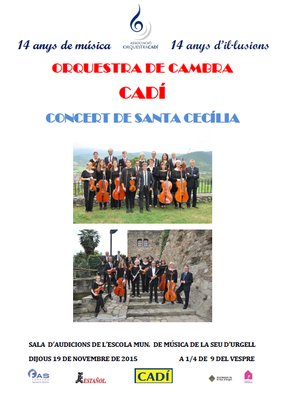 Cartell del concert de l'Orquestra de Cambra Cadí