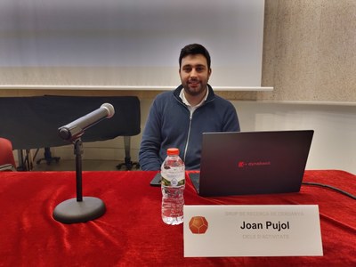 Joan Pujol, en la conferència sobre criptomonedes del GRC (Foto: Francesc Esteban)
