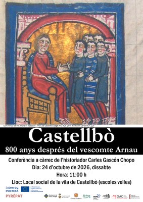 Conferència a Castellbò sobre la figura del vescomte Arnau, en el vuitè centenari de la seva mort