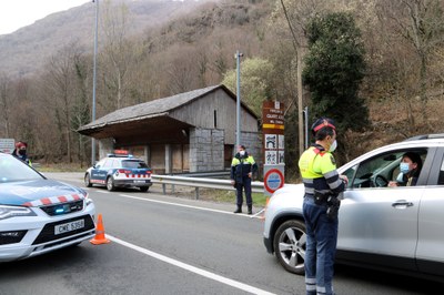 Control policia prop de la frontera francesa a l'Aran