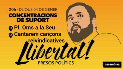 Concentració a les capitals de comarca amb el lema 'Llibertat presos polítics'