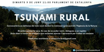 Convocatòria de concentració davant del Parlament (@tsunamirural)