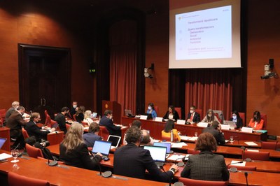 Una reunió de la Comissió d'Afers Institucionals del Parlament (Foto: Parlament / arxiu)
