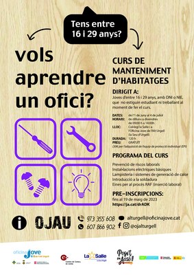 Curs a la Seu d'Urgell per a la formació de persones joves en el manteniment d'habitatges