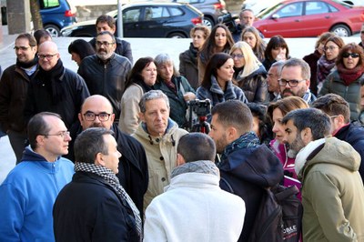 Concentració davant els jutjats de la Seu en suport als docents denunciats, el novembre passat