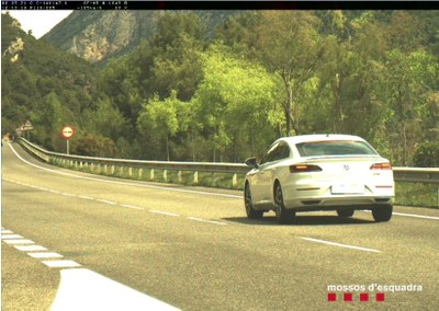 Cotxe captat pel radar (Foto: Mossos d'Esquadra)