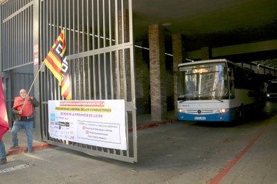 Vaga del 16 de novembre, que va provocar retards a Lleida (Foto d'arxiu: ACN/Alba Mor)