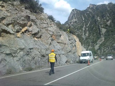La carretera C-14 al pas per Organyà (Arxiu)