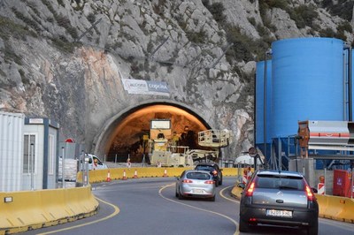 Obres al túnel de Tresponts (Foto d'arxiu)