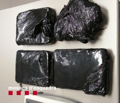 Intervenció de 3,6 quilograms de droga a la Cerdanya (Foto: Mossos d'Esquadra)