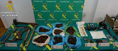 Tòfones intervingudes per la Guàrdia Civil a l'Aragó