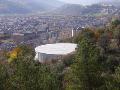 El nou dipòsit d'aigua, al Poble Sec