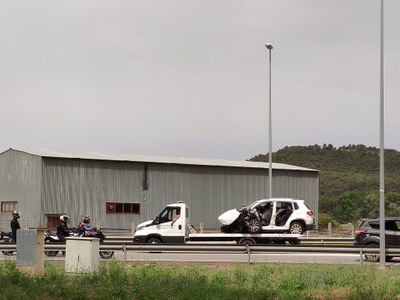 Un dels vehicles accidentats (Foto: Eloi Balletbò)