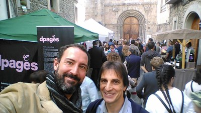 Jaume Moya, amb Jordi Pino, en la visita a la Seu