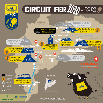 Mapa de curses del Cadí Circuit Fer 2020