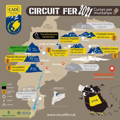 Mapa i calendari del Cadí Circuit Fer 2021