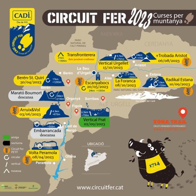 Mapa i calendari de curses del Cadí Circuit Fer 2023