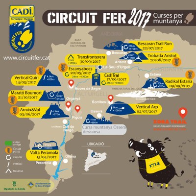 Mapa de curses del Cadí Circuit Fer 2017