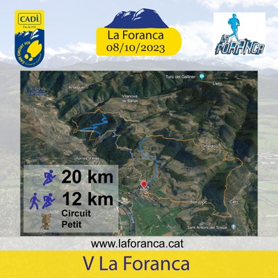 Mapa en 3D del recorregut de la 5a Cursa La Foranca