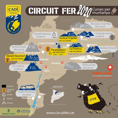 Mapa actualitzat de curses del Cadí Circuit Fer 2020